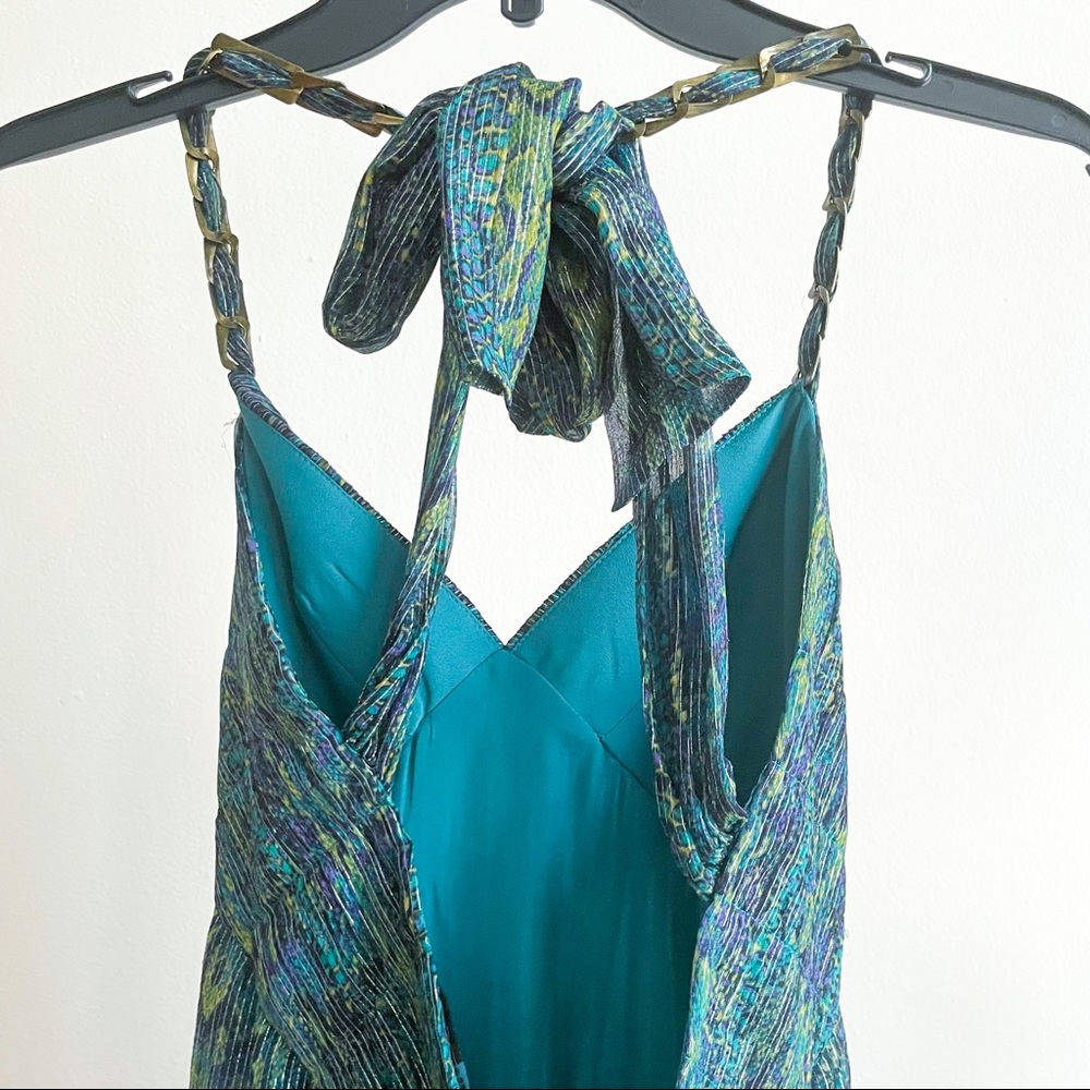 BCBGMaxAzria Silk Metallic Snake Print Open-back Maxi Dress - Picture 8 of 10